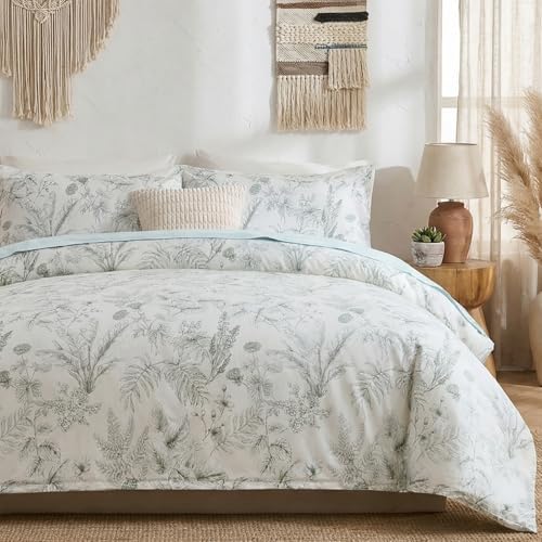 Duvet Cover and Pillowcases Set Queen Size 100% Nature Cotton