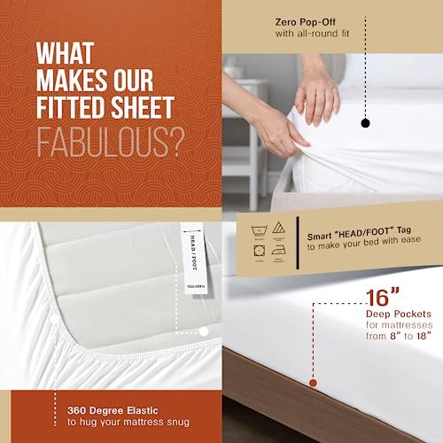 TEXAS LINEN CO. King Size Sheets Set - 600 Series Egyptian Cotton