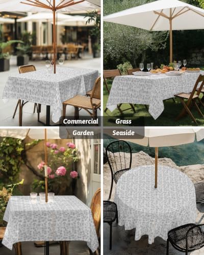 Vintage Gray Outdoor Tablecloth 60"x60" Square Tablecloth with