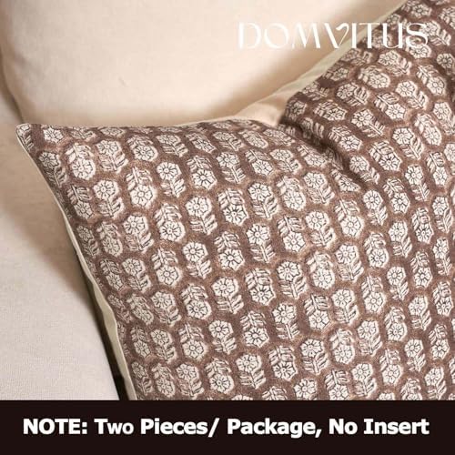 DOMVITUS Floral Pillow Covers Set of 2, Throw Pillow Covers 18x18