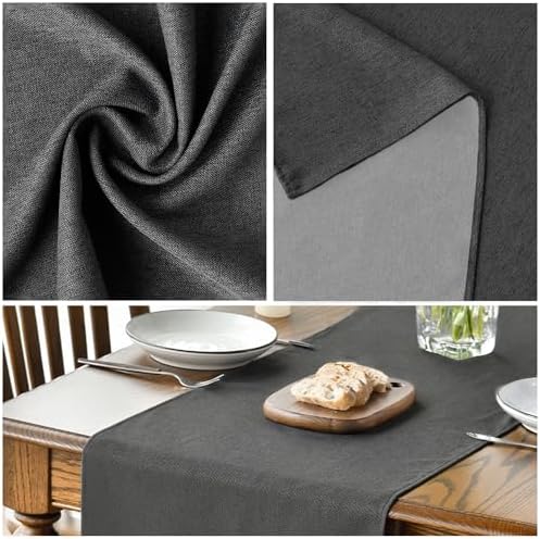 Artoid Mode Grey Table Runner, Seasonal Washable Kitchen Dining Table