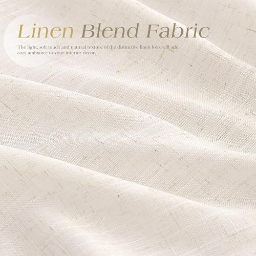 Nanspring Extra Long Linen Curtains 120 Inch for Living Room Grommet