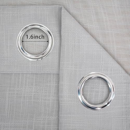 UPOPO Grey Sheer Curtains 63 inches Linen Texured Farmhouse Living