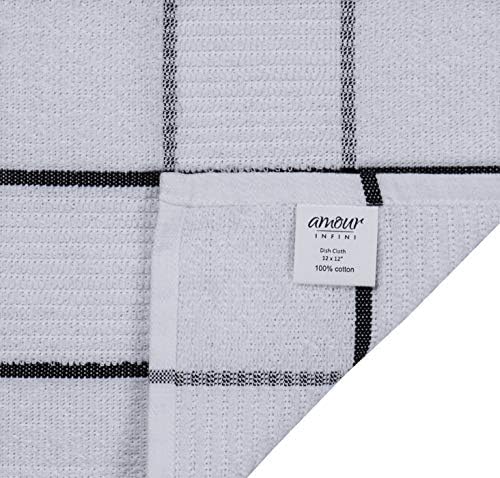 AMOUR INFINI Cotton Kitchen Dish Cloths Set of 8, 100% Terry Cotton