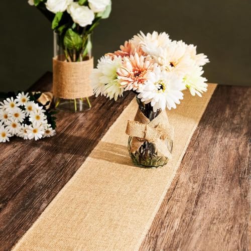 Burlap Table Runners,1 Pack 12 x 108 Inch - Rustic Farmhouse Table