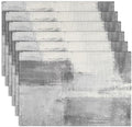 Emvency Farmhouse Placemats Set of 6, 12x18 Inch, Grey Minimalist