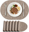 homing Heat Resistant Oval Placemats Set of 6, Light Brown