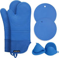RORECAY Silicone Oven Mitts and Pot Holders Sets, Gloves for Kitchen