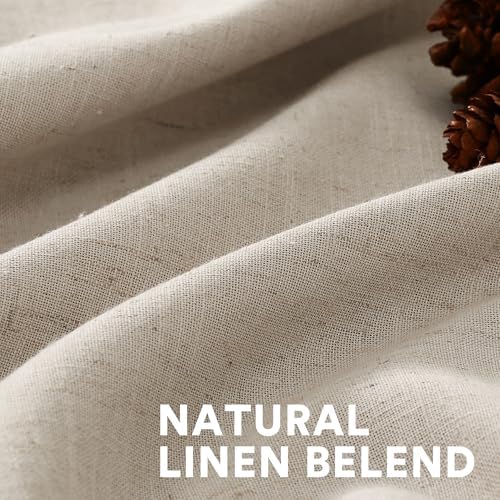 PrinceDeco 108 Inches Natural Linen Curtains for Living Room Extra