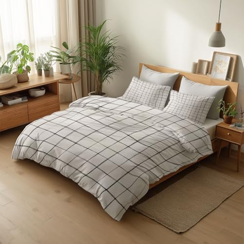 Duvet Cover King Size Abstract Grid Line Elegant Illustration Design