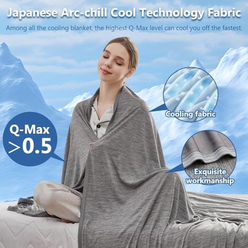 CHOSHOME 1 Pack Double Sided Cooling Blanket 90" X 90", 2 Pack Cooling