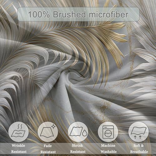 Soft Microfiber Duvet Cover Plants 3D Palm Leaves - King Size