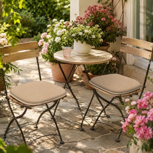 Khaki Outdoor Seat Cushions Memory Foam Patio Chair Cushion,17x15