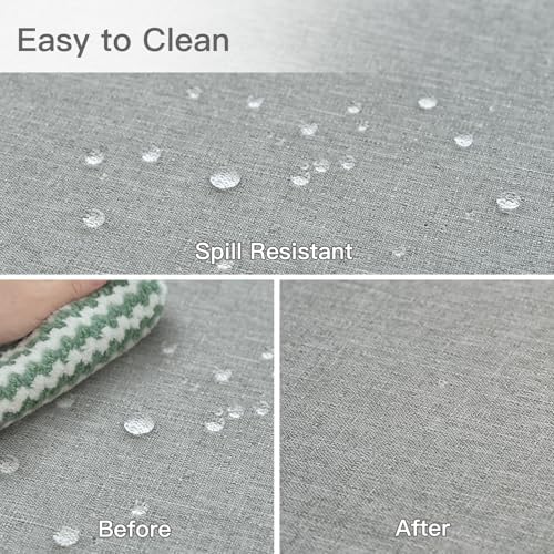 maxmill Square Linen Tablecloth Water Resistance Antiwrinkle