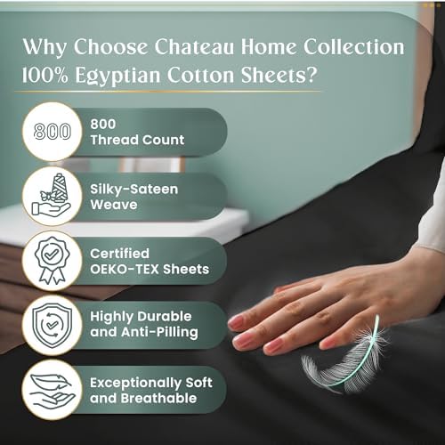 100% Cotton King Size Sheets Set, 4 Piece Sheet & Pillowcase Sets