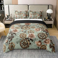 Erosebridal Sage Green Flowers 100% Cotton Duvet Cover Queen Boho