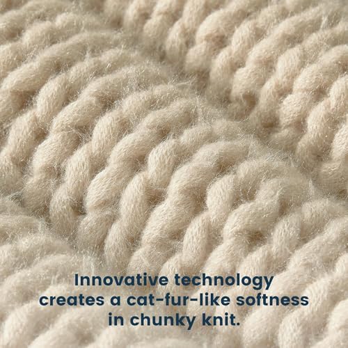 SLEEP ZONE Throw Blanket for Couch - Chunky Knit Hollow Blanket, Throw