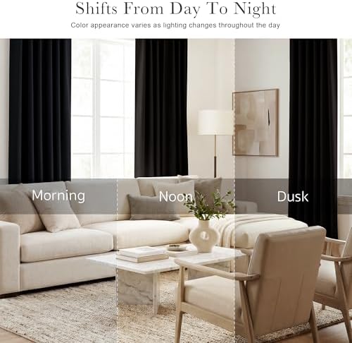 PONY DANCE Black Out Curtains 96 inch Long, 52 Inch Wide, 2 Panels