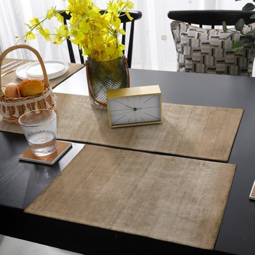 Table Runner and Placemats Set of 6 Beige Linen Table Runner with