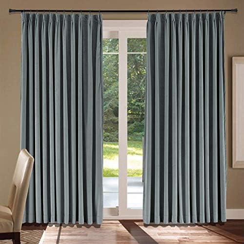 120 W x 96 L Pinch Pleated Curtains Room Darkening Velvet Curtain