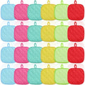 24 Pcs Pot Holders for Kitchen, Heat Resistant Cotton Blend Hot Pads &