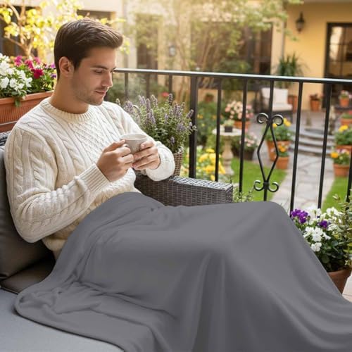 Pure Color Light Gray Flannel Throw Blanket Fleece Blankets,Minimalist