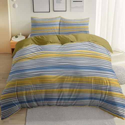 Duvet Cover Queen, Reversible Printed Comforter Cover Set Minimalism
