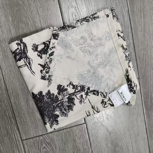 XTMYI Table Runners 90 + Inches Long Farmhouse Decor, Black and Cream