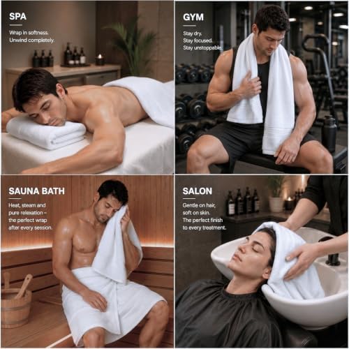 16-Pack Bath Towel Set, 27" x 54", 600 GSM Cotton, Commercial-Grade