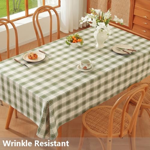 TruDelve Square Tablecloth 70 x 70 Green Checkered Outdoor Picnic