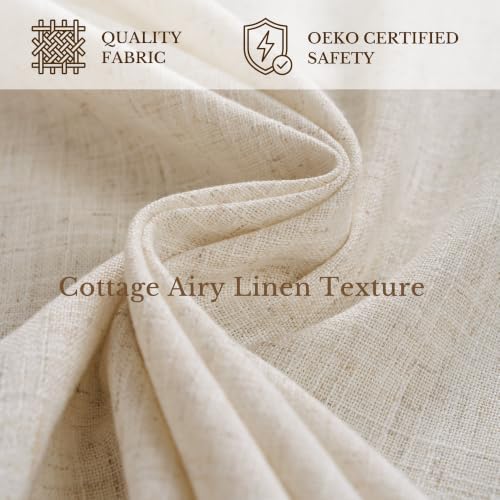 StangH Pinch Pleat Natural Linen Textured Curtains for Bedroom, 2