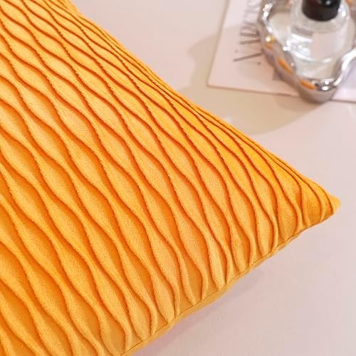TAOSON Pack of 2,Navy Blue Velvet Throw Pillow Covers,Original Striped
