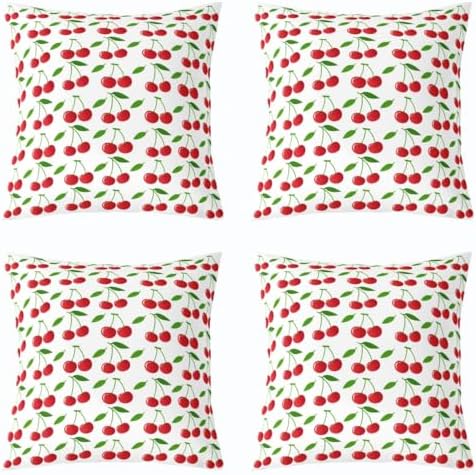 jejeloiu Kids Girls Cherry Prints Throw Pillow Covers Set of 2 22 x