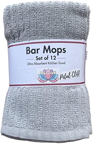 100% Cotton Bar Mop Kitchen Towels, Quick Dry Dishcloths | Super