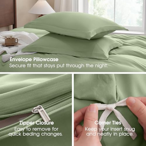 FreshCulture California King Duvet Cover - 3 Pieces Microfiber Duvet