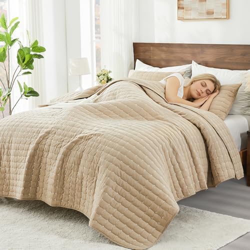 ENJOHOS 100% Cotton Oversized King Quilt, California King Bedspread