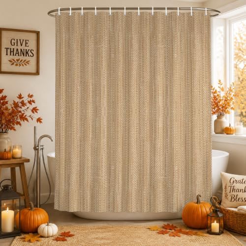 Sand Beige Shower Curtain, Stall Bathroom Curtains for Bathtub, Boho