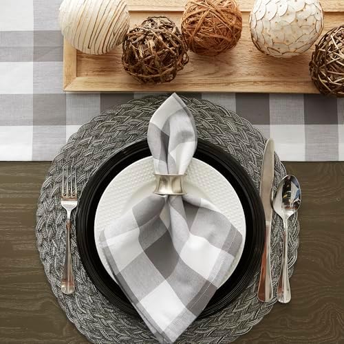 DII Buffalo Check Collection, Classic Farmhouse Table Runner, 14x108