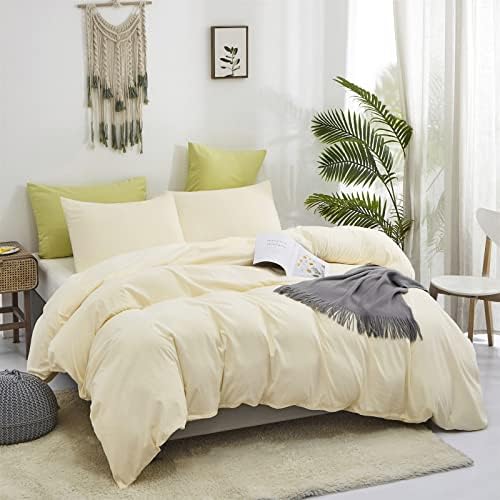 Luxlovery Ivory White Comforter Set California King Cream White