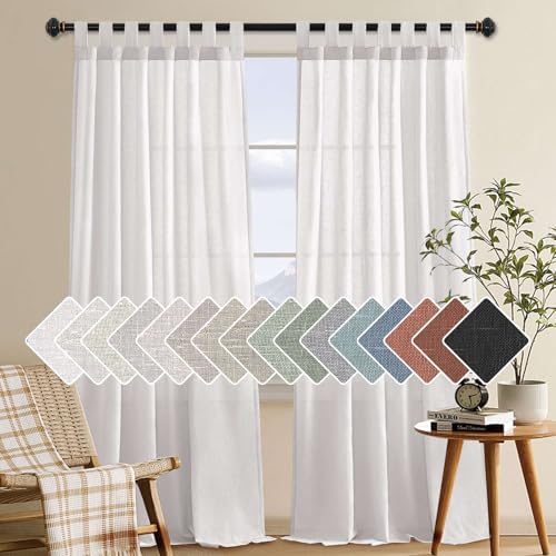 H.VERSAILTEX Natural Effect Extra Long Semi Sheer Curtains Made of