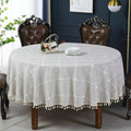 Beydodo Dining Room Table Cloth Round 70 inch, Linen Look with