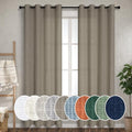 Pitalk Taupe Linen Curtains 84 Inch Length for Bedroom Living Room
