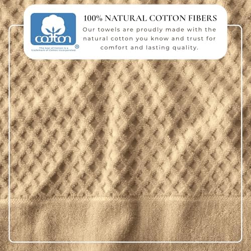 Great Bay Home Hand Towels - 100% Cotton 6 Pack 26x16 Hand Towel Set