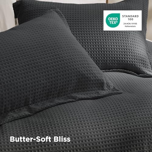 Bedsure Textured Duvet Cover King Size, Soft & Breathable Comforter
