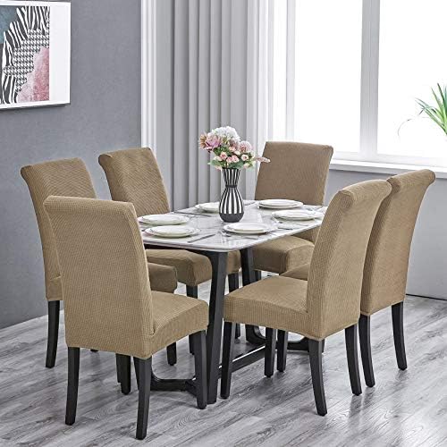 Stretch Chair Covers for Dining Room Set of 6, Removable Washable
