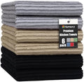 Homaxy Premium Cotton Ultra Absorbent Kitchen Towels 6 Pack, 18"x 28"