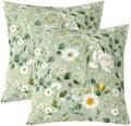 jejeloiu Teal Daisy Throw Pillow Covers Set of 2 Cute Flower