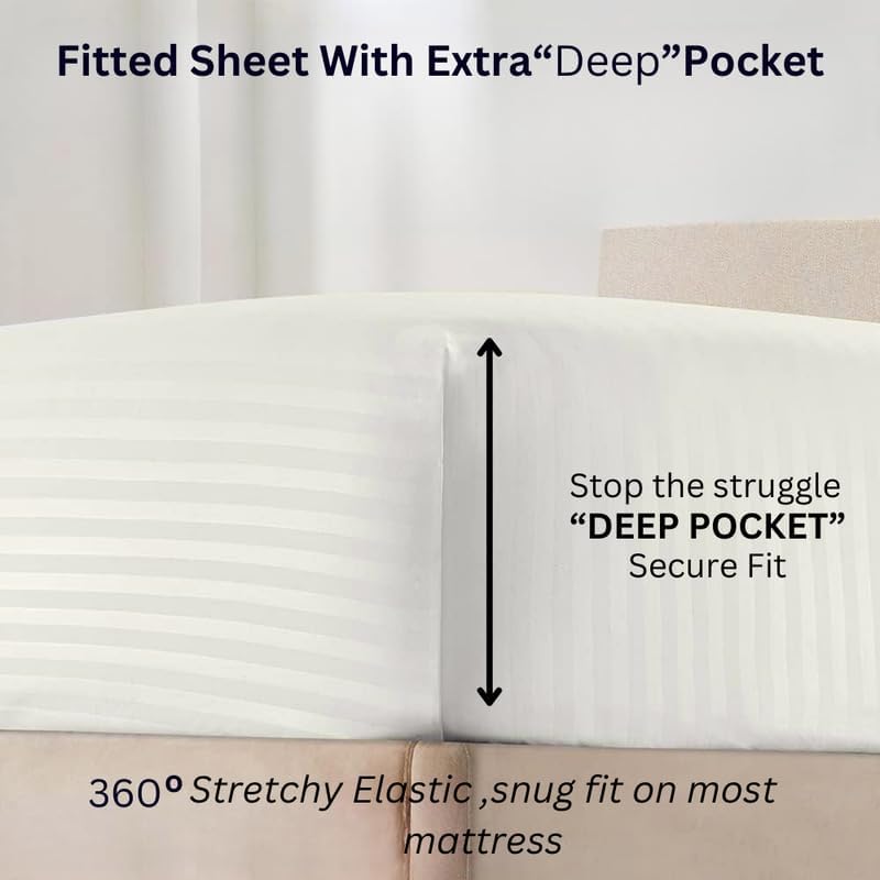 Split King Bed Sheets 5 Pieces 100% Egyptian Cotton Sheets for Split