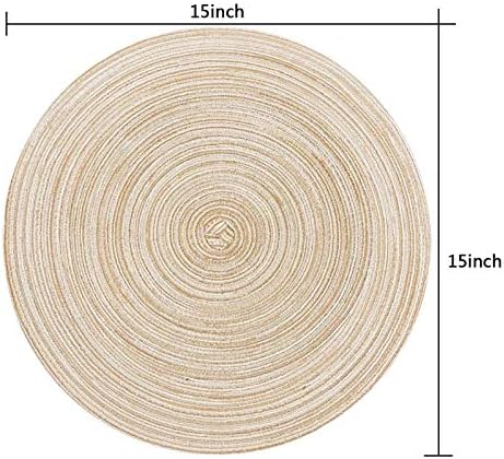 15 Inch Round Placemats Set of 6 Heat-Resistant Stain Resistant