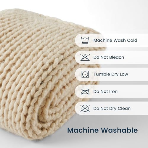 SLEEP ZONE Throw Blanket for Couch - Chunky Knit Hollow Blanket, Throw